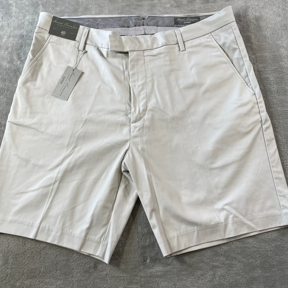 Daniel Cremieux Signature Chino Shorts Men 40 Beige Supima Casual Minimalist